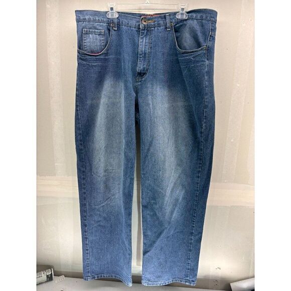 Vintage Y2K Brooklyn Express Jeans 42x31 Baggy Wide Leg Grunge Skater JNCO Style - Picture 4 of 7